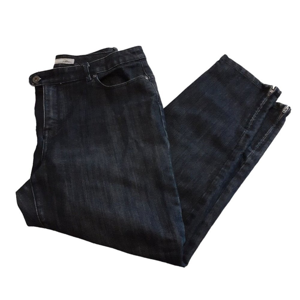 Chicos Platinum Womens Denim Jeans 5 pocket Straight Leg Size 2 Spring Summer - Picture 5 of 14